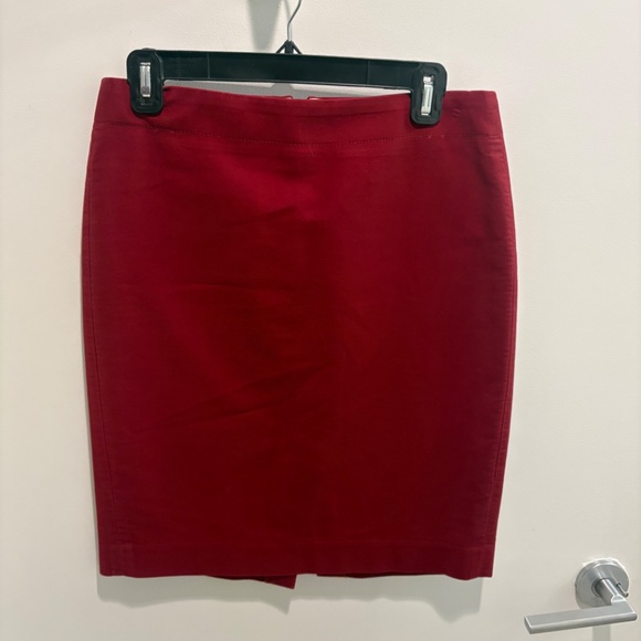 J. Crew Women’s	No. 2 pencil skirt in double-serge cotton, dark red - Picture 2 of 5